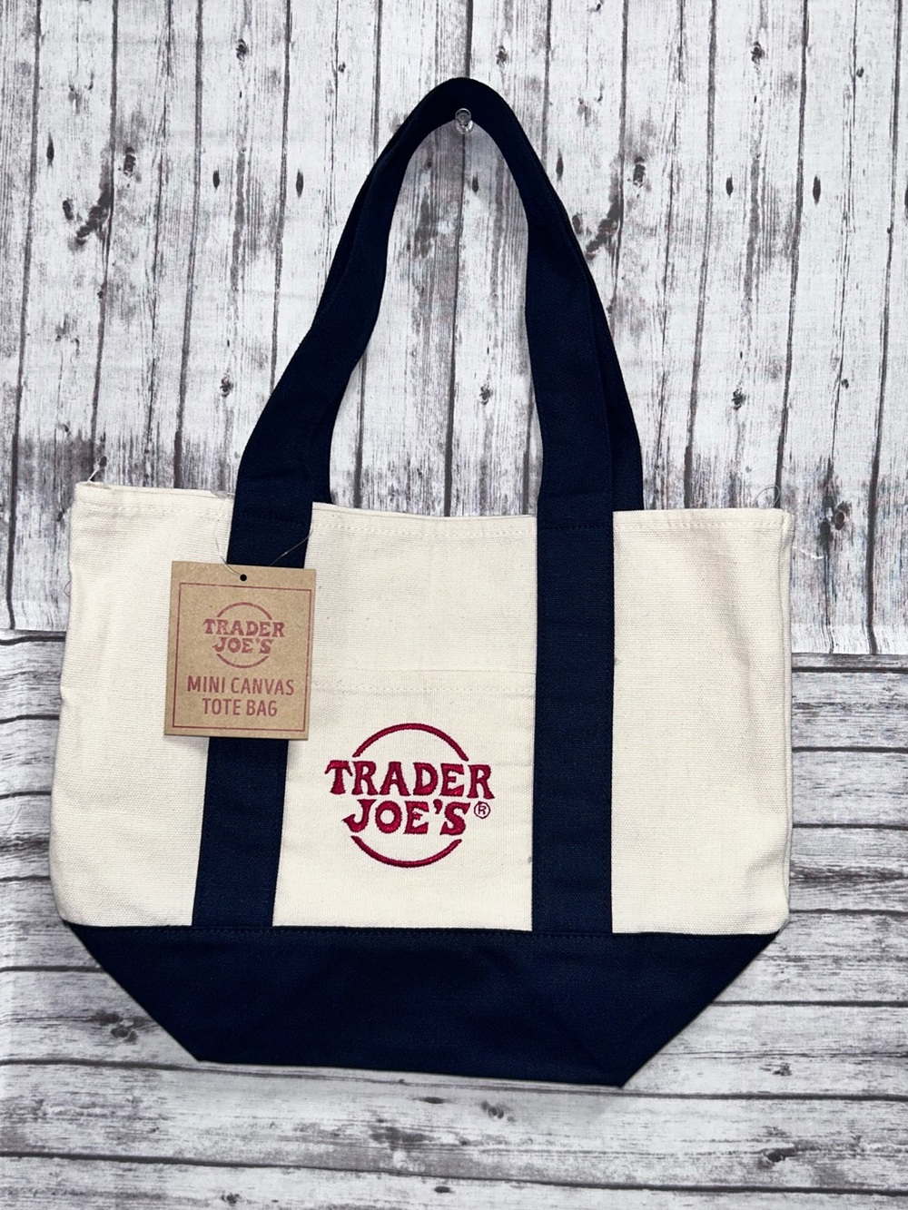 Trader Joe's Special Edition Mini Pastel Canvas Tote Bag